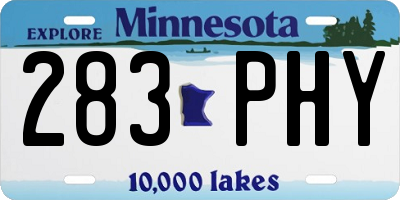 MN license plate 283PHY