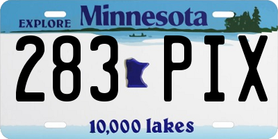 MN license plate 283PIX