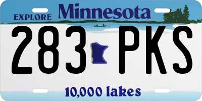 MN license plate 283PKS
