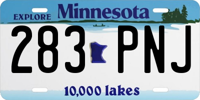 MN license plate 283PNJ