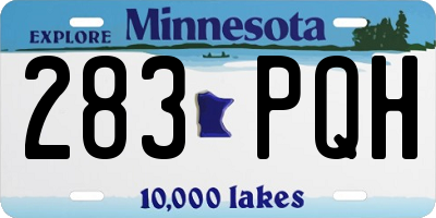 MN license plate 283PQH