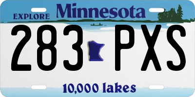MN license plate 283PXS