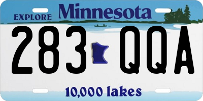 MN license plate 283QQA