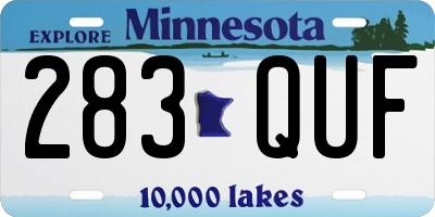 MN license plate 283QUF