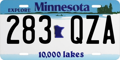 MN license plate 283QZA