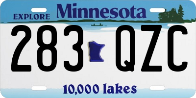 MN license plate 283QZC