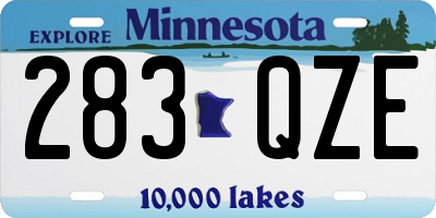 MN license plate 283QZE