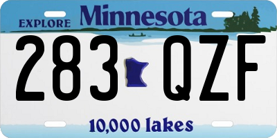 MN license plate 283QZF
