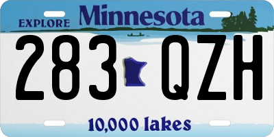 MN license plate 283QZH