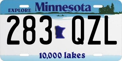 MN license plate 283QZL