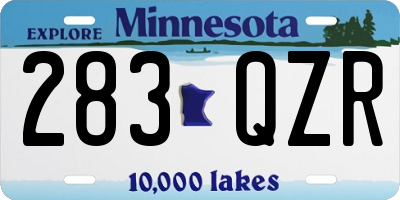 MN license plate 283QZR