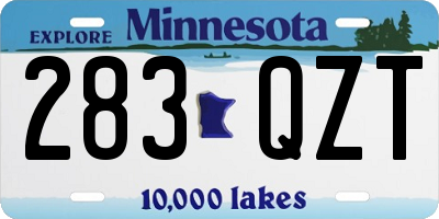 MN license plate 283QZT