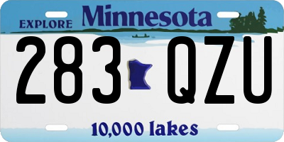 MN license plate 283QZU