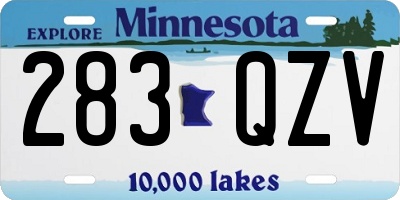 MN license plate 283QZV