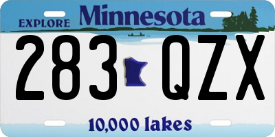 MN license plate 283QZX