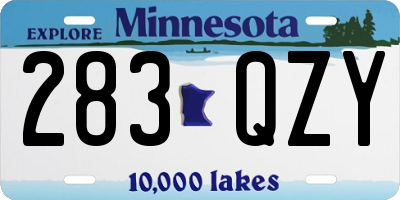MN license plate 283QZY