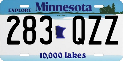 MN license plate 283QZZ