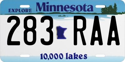 MN license plate 283RAA