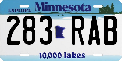 MN license plate 283RAB