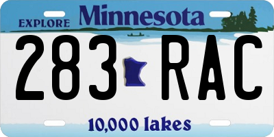 MN license plate 283RAC