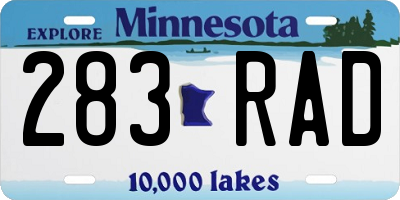 MN license plate 283RAD