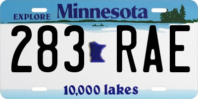 MN license plate 283RAE