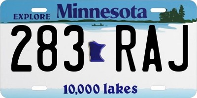 MN license plate 283RAJ