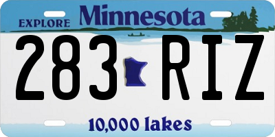 MN license plate 283RIZ