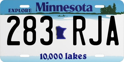 MN license plate 283RJA