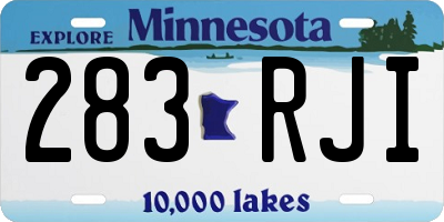 MN license plate 283RJI