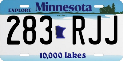MN license plate 283RJJ
