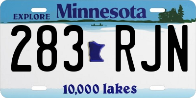 MN license plate 283RJN