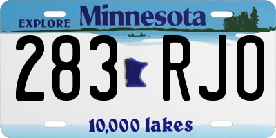 MN license plate 283RJO