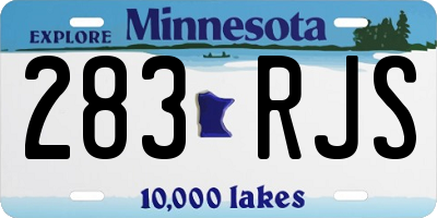 MN license plate 283RJS