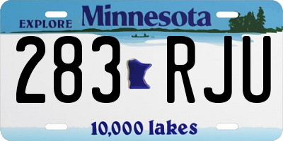 MN license plate 283RJU