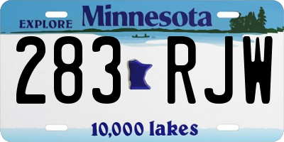 MN license plate 283RJW