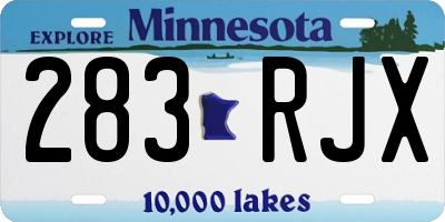 MN license plate 283RJX