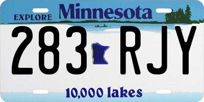 MN license plate 283RJY