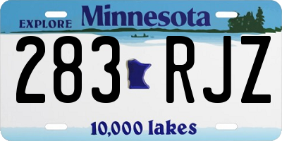 MN license plate 283RJZ