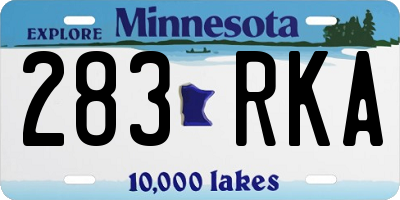 MN license plate 283RKA