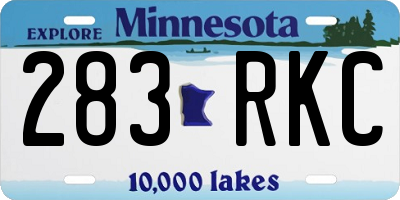 MN license plate 283RKC