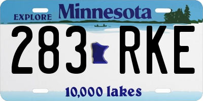 MN license plate 283RKE