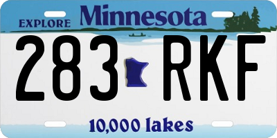 MN license plate 283RKF
