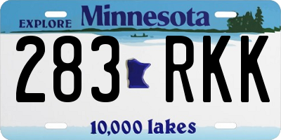 MN license plate 283RKK