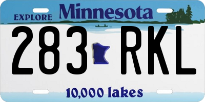 MN license plate 283RKL