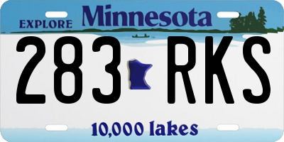 MN license plate 283RKS