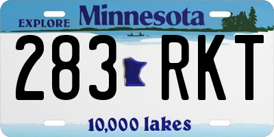 MN license plate 283RKT