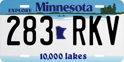 MN license plate 283RKV