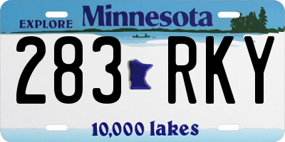 MN license plate 283RKY