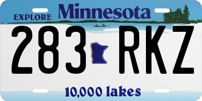 MN license plate 283RKZ
